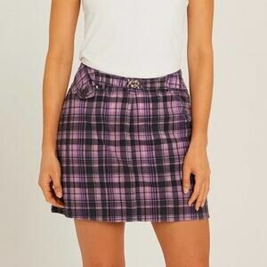 Sport Haley Women's Purple and Gray Plaid Golf Tennis Active Skort Skirt Size 6